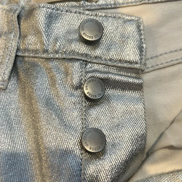 NWT Universal Thread 90s Baggy Metallic Silver Cotton Jeans - Women’s 0 Long - Picture 14 of 16